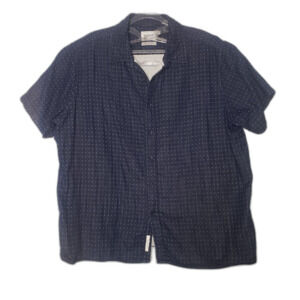 GOODFELLOW & CO Navy Blue Short Sleeve Cotton Button Up Shirt Mens Size XXL